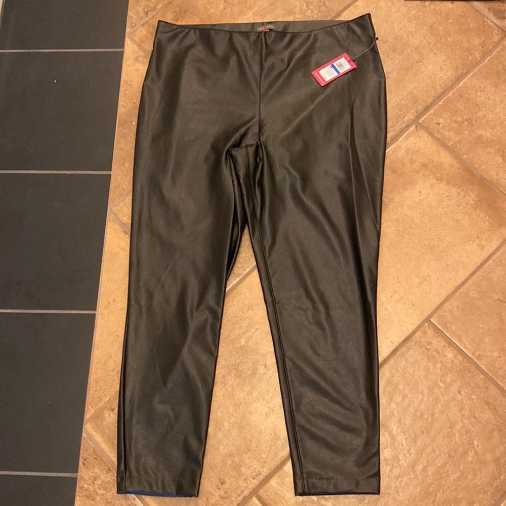 NWT VINCE CAMUTO black faux leather pants
